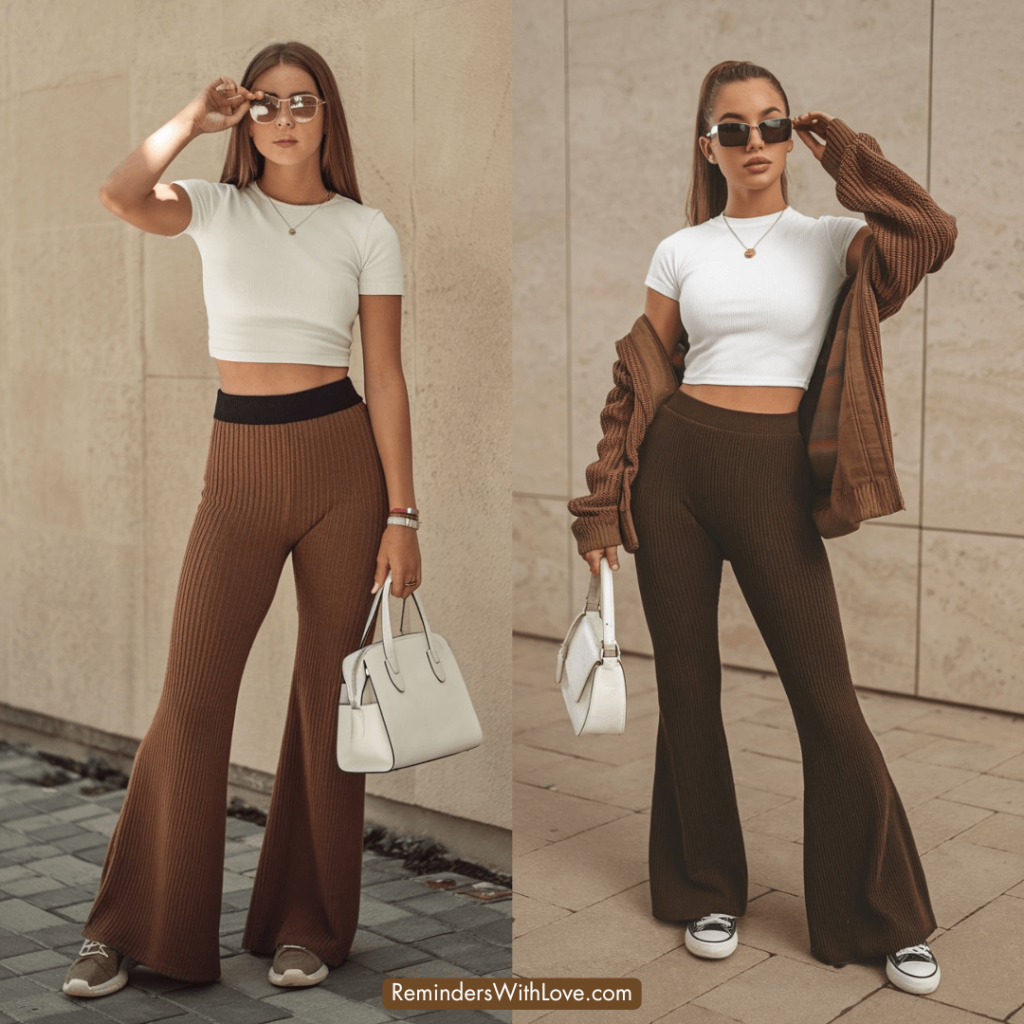 Cropped Top with Flared Pants