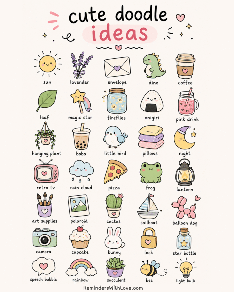 Cute Doodle Ideas for self care